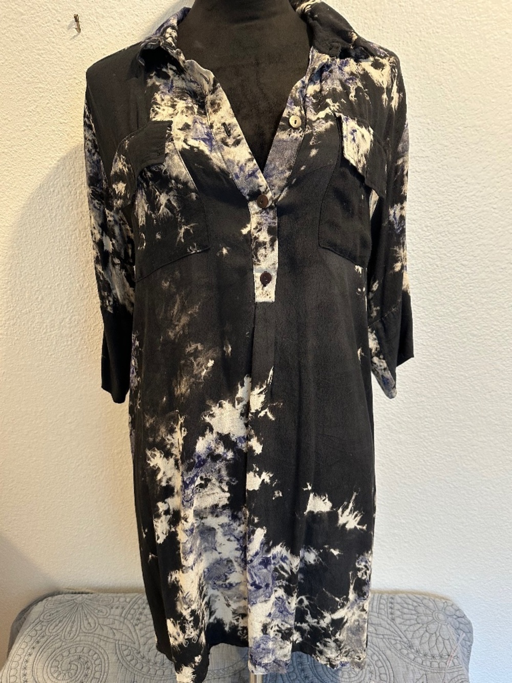 Bel Kazan Midi Tie-Dye marbled dress